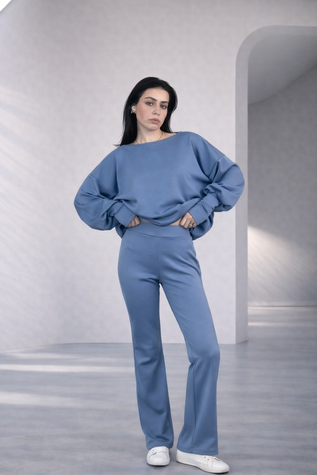 Komplet dwuczęściowy ''Sculpt & Flow Lounge Set'', Dostępny, Jasny niebieski, XS