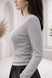 Stylowy Longsleeve w Prążek, Dostępny, Mokka, XS