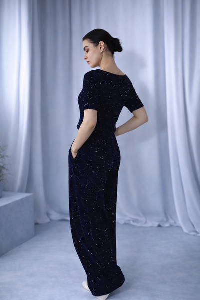 Komplet "Midnight Glam", Dostępny, Ciemny niebieski, S