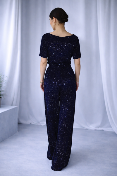 Komplet "Midnight Glam", Dostępny, Ciemny niebieski, S