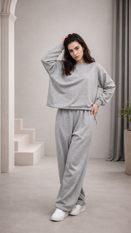 Komplet dwuczęściowy ze ściągaczem ''Cloud Comfort Set'', Dostępny, Szary, S