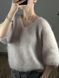Sweter Kid Mohair- Fluffy V-Neck , Dostępny, Szary, S/M