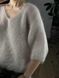 Sweter Kid Mohair- Fluffy V-Neck , Dostępny, Szary, S/M