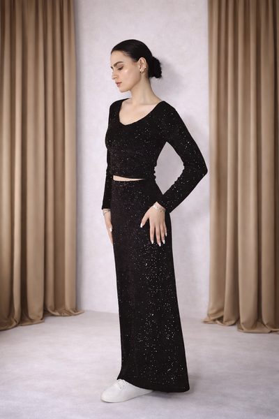 Komplet "Midnight Elegance" , Dostępny, Brązowy, S