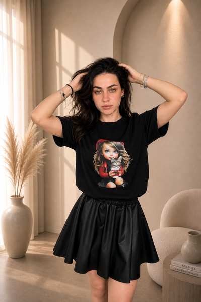 T-shirt "Coffee & Kitty", Dostępny, XS/S