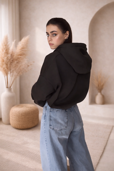 Bluza z Kapturem "Dark Mocha" &ndash; Boxy Oversize, Dostępny, Brązowy, jeden rozmiar
