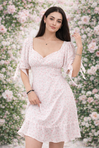 Rosalie Dream &ndash; Romantyczna Sukienka Mini z Efektownymi Plecami, Dostępny, XS