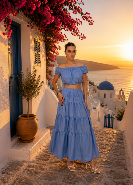 Komplet dwuczęściowy ''Santorini'', Dostępny, Jasny niebieski, S
