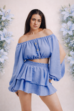 Bluzka ,,Boho Sky'', Dostępny, Niebieski, S