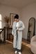 Długi Kardigan Kimono z Wiązaniem w Pepitkę, Dostępny, XS/S